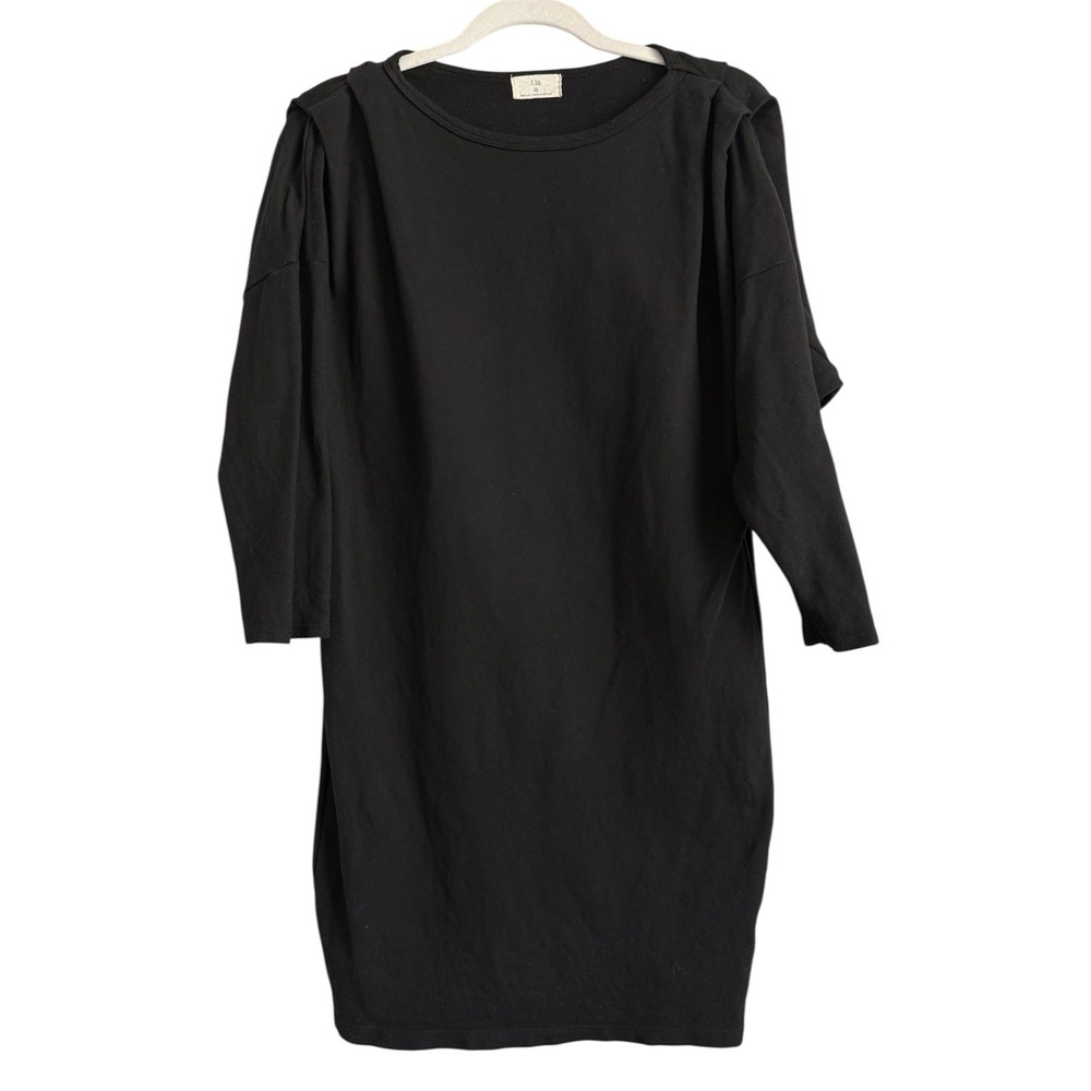 T.LA for Anthropologie Dolman Dress Women Size XS Black Mini Ruched‎ Casual Edgy